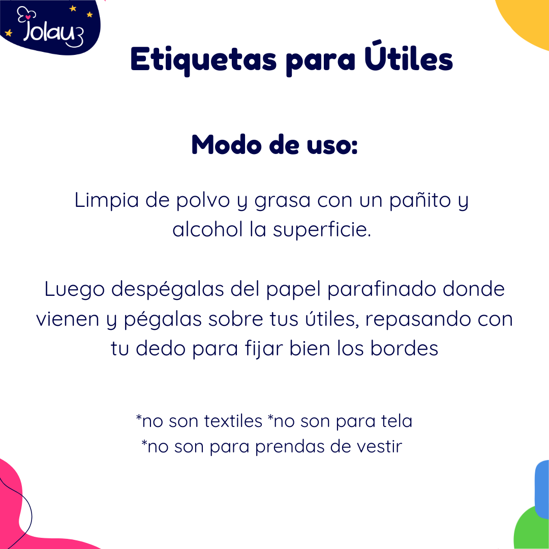 COMBO ETIQUETAS PARA ROPA Y UTILES 01