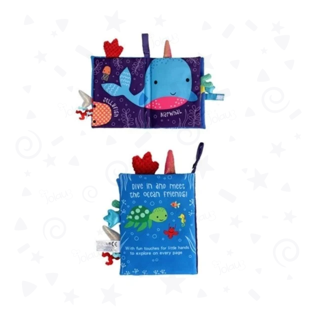 LIBRO DE TELA PARA BEBE CON TEXTURAS OCEAN FUN