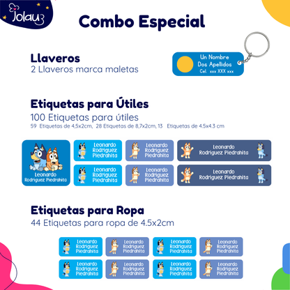 COMBO ETIQUETAS PARA ROPA Y UTILES 10