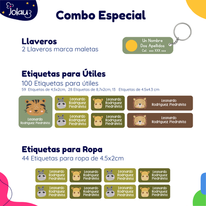 COMBO ETIQUETAS PARA ROPA Y UTILES 16