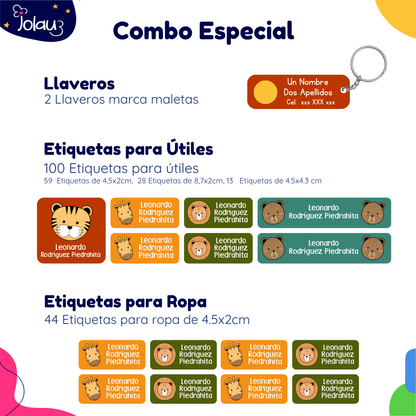 COMBO ETIQUETAS PARA ROPA Y UTILES 17