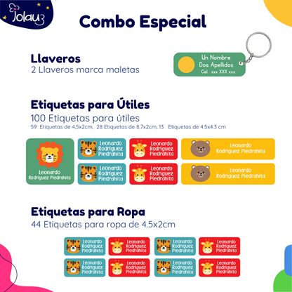 COMBO ETIQUETAS PARA ROPA Y UTILES 18