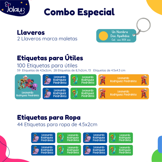 COMBO ETIQUETAS PARA ROPA Y UTILES 21