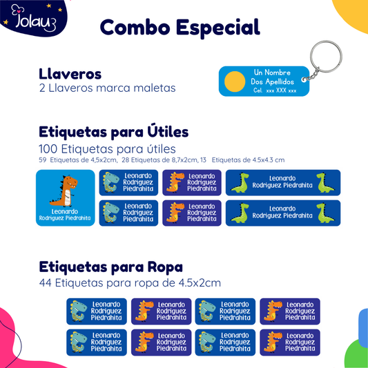COMBO ETIQUETAS PARA ROPA Y UTILES 22
