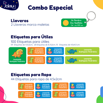 COMBO ETIQUETAS PARA ROPA Y UTILES 25