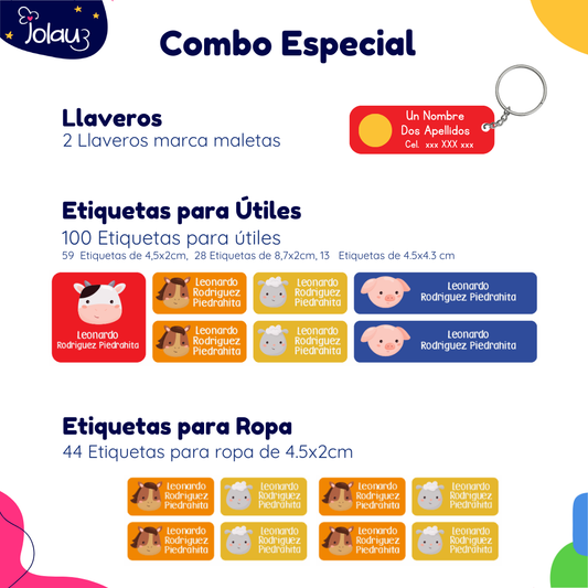 COMBO ETIQUETAS PARA ROPA Y UTILES 02