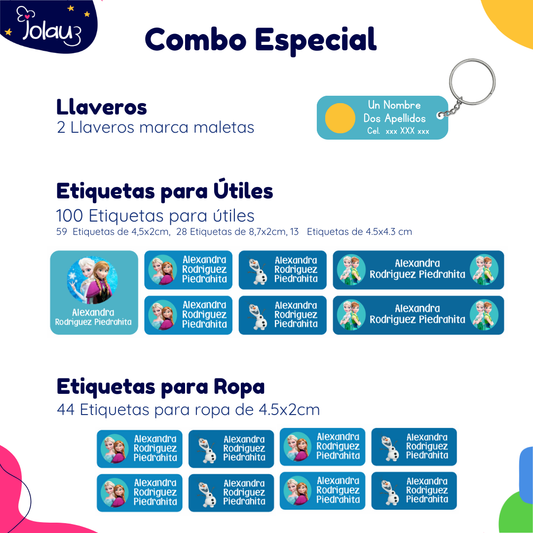 COMBO ETIQUETAS PARA ROPA Y UTILES 30
