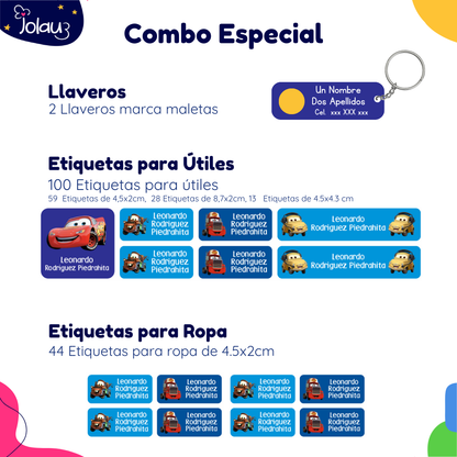 COMBO ETIQUETAS PARA ROPA Y UTILES 42
