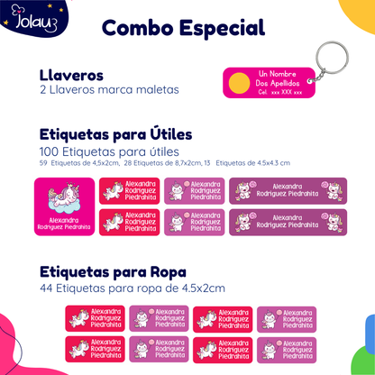 COMBO ETIQUETAS PARA ROPA Y UTILES 08
